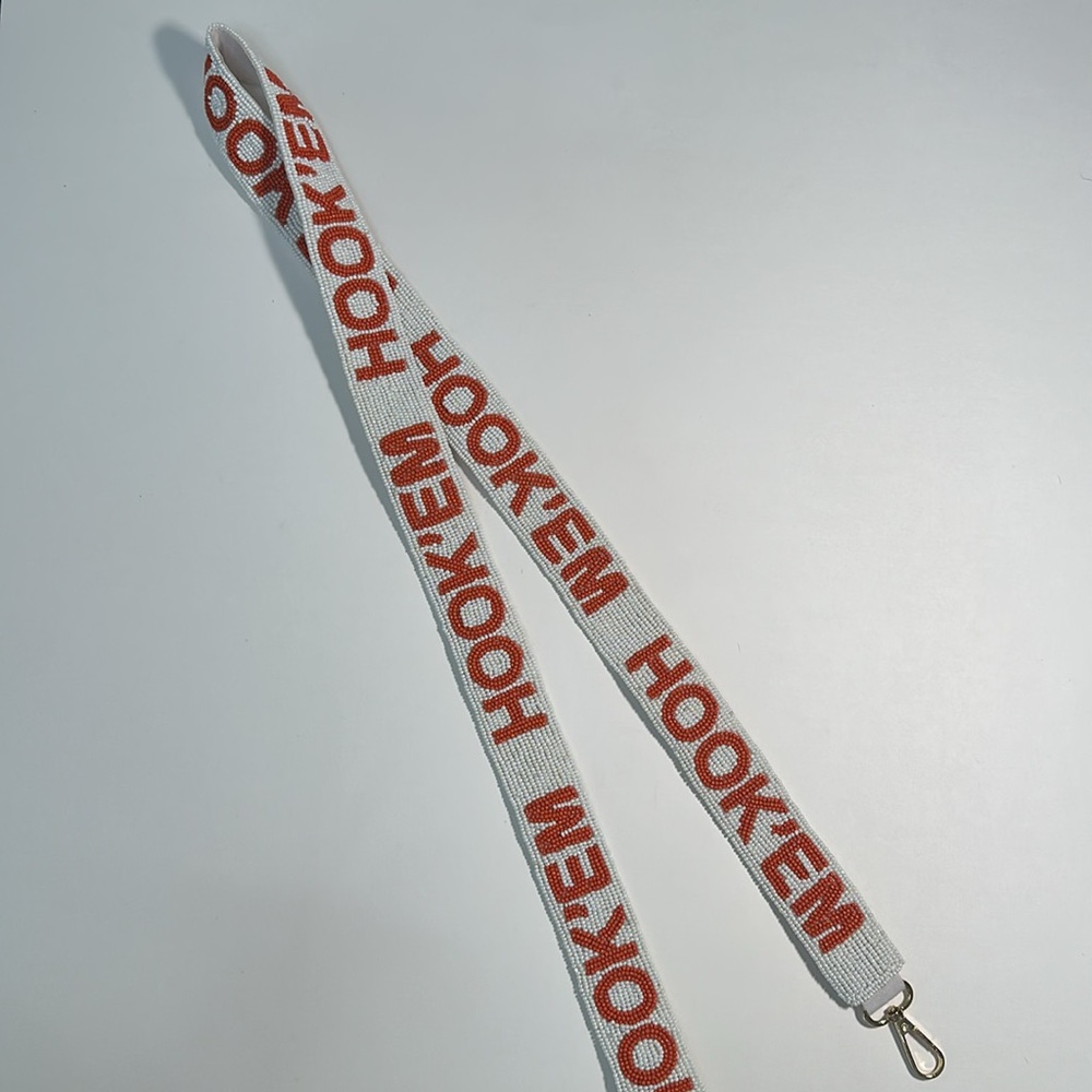 White and Orange Crossbody Bag Strap